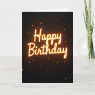 Cartão de Aniversário com Letra Brilhante