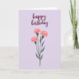 Cartão de Aniversário com Letra Burgundy