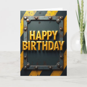 Cartão de Aniversário com Letra Dourada