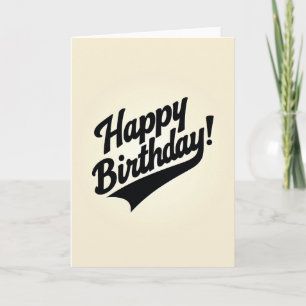 Cartão de Aniversário com Letra Retro