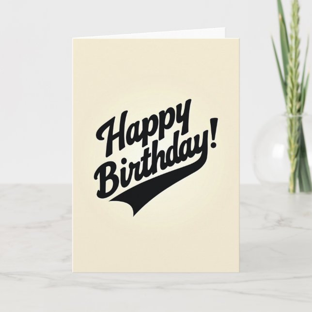 Cartão de Aniversário com Letra Retro (Frente)