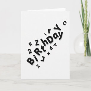 Cartão de Aniversário com Letras em 3D