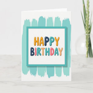 Cartão de Aniversário com Letras em Bolha