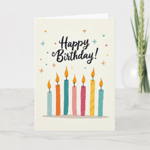 Cartão de Aniversário com Luz de Velas