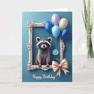 Cartão de Aniversário com Moldura Floral