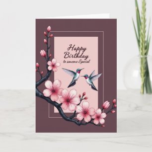 Cartão de aniversário com moldura floral doce
