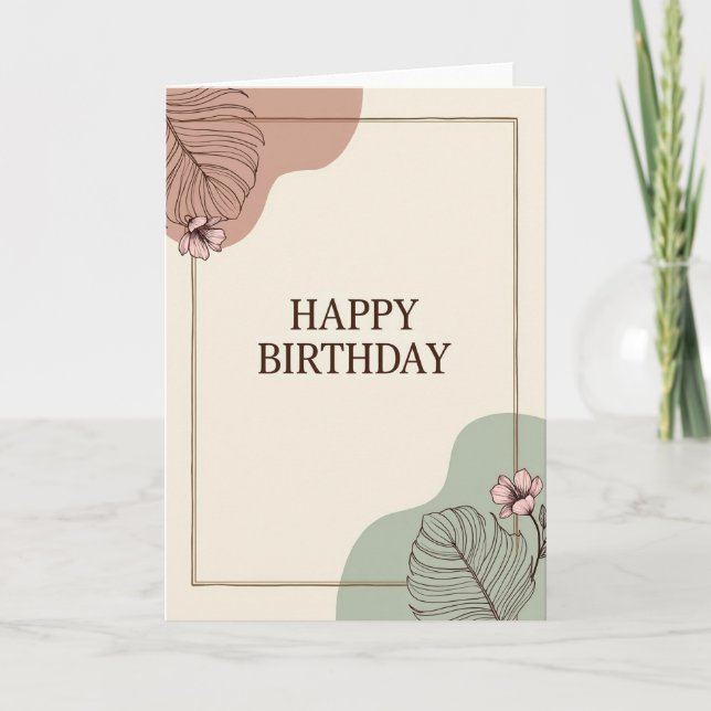 Cartão de Aniversário com Moldura Serif (Frente)