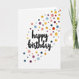 Cartão de Aniversário com Motivo Estelar