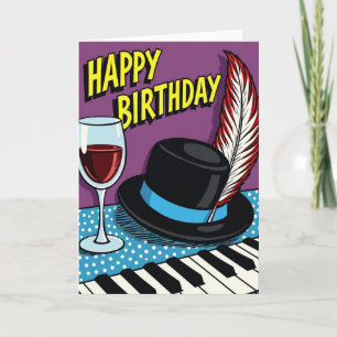 Cartão de Aniversário com Natureza-Morta Elegante