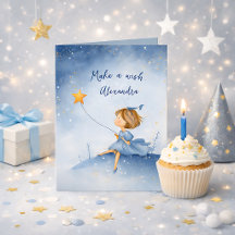 Cartão de Aniversário com Nome ou Texto Personaliz