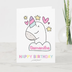 Cartão de aniversário com nome personalizado Unicó