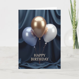Cartão de Aniversário com Orbe Dourada Alegre
