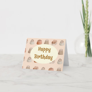 Cartão de Aniversário com Padrão de Aquarela de Ch