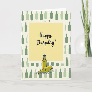 Cartão de Aniversário com Padrão de Bebidas