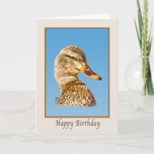 Cartão de aniversário com pato do pato selvagem