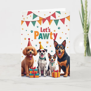 Cartão de Aniversário com Pegada de Pata