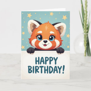 Cartão de Aniversário com Pelo Laranja