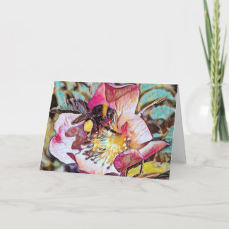 Cartão de Aniversário com Pintura a Óleo de Abelha