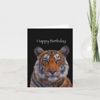 Cartão de Aniversário com Pintura de Tigre