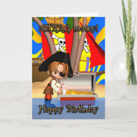 Cartão de aniversário com pirata, Arrg Matey!