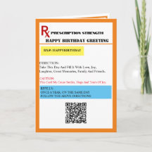 Cartão de Aniversário com Prescrição Diversão