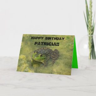 Cartão de Aniversário com Rã-Touro em Musgo