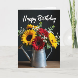 Cartão de Aniversário com Regador