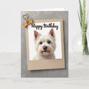 Cartão de Aniversário com Retrato de Cachorrinho