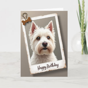 Cartão de Aniversário com Retrato de Cachorrinho