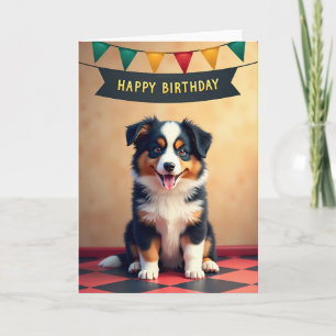Cartão de Aniversário com Retrato de Cachorrinho A