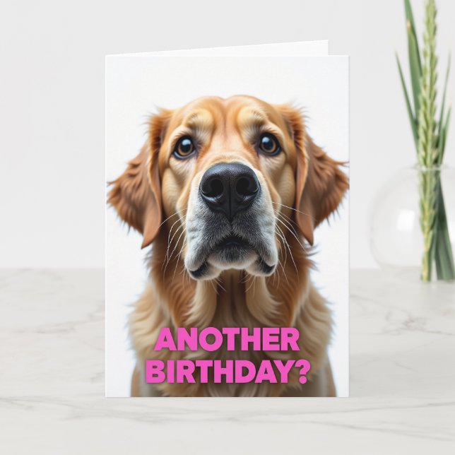 Cartão de Aniversário com Retrato de Cachorro (Frente)