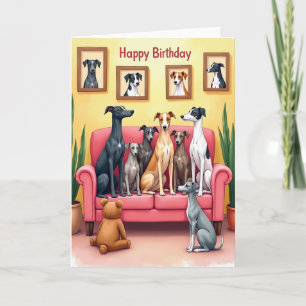 Cartão de Aniversário com Retrato de Cães