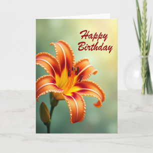 Cartão de Aniversário com Retrato Floral Alegre