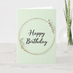Cartão de Aniversário com Roteiro Verde Menta