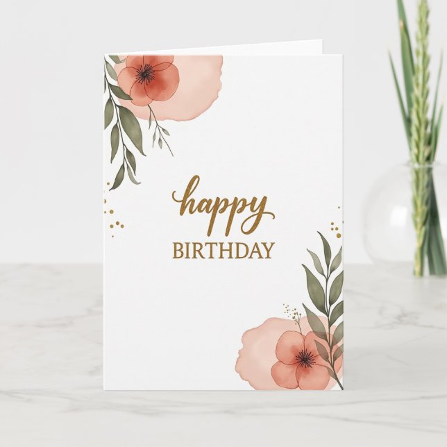 Cartão de aniversário com script caloroso (Frente)