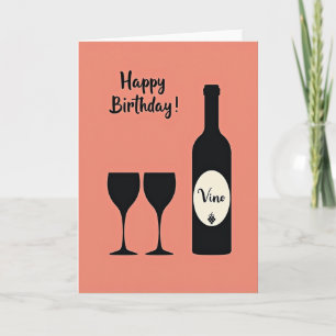 Cartão de Aniversário com Silhueta de Pêssego