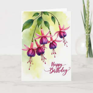 Cartão de Aniversário com Sino em Aquarela