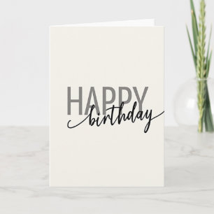 Cartão de aniversário com texto moderno