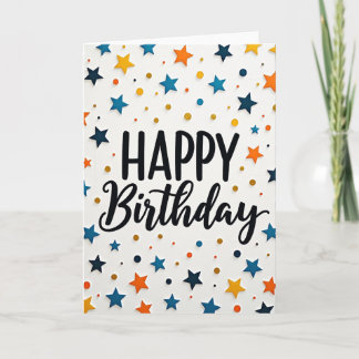 Cartão de Aniversário com Tipografia Festiva