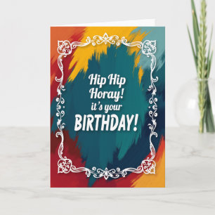 Cartão de Aniversário com Tipografia Jubilosa