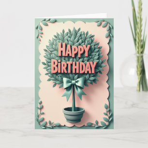 Cartão de Aniversário com Topiária Doce