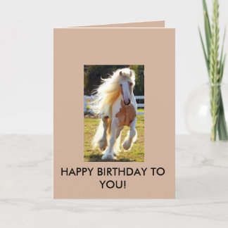 Cartão de aniversário com um belo cavalo!