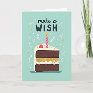 Cartão de Aniversário com Vela de Desejo