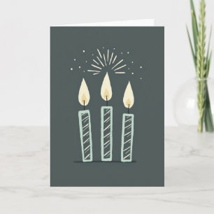 Cartão de Aniversário com Vela Estilizada