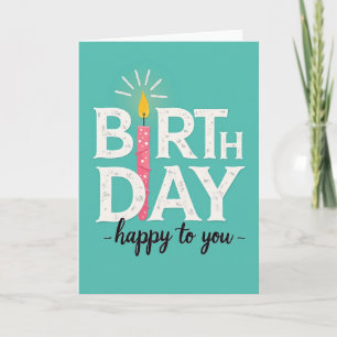 Cartão de Aniversário com Vela Jubilosa