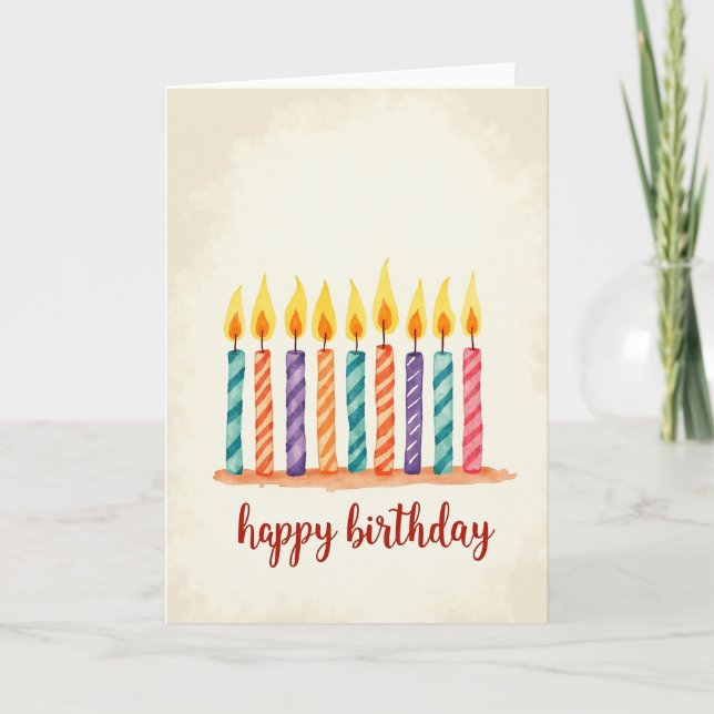 Cartão de Aniversário com Velas (Frente)