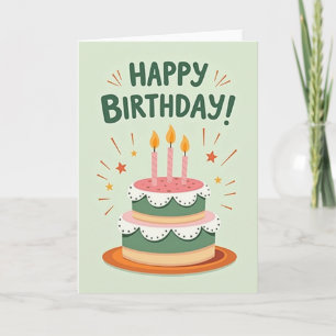 Cartão de Aniversário com Velas Acesas