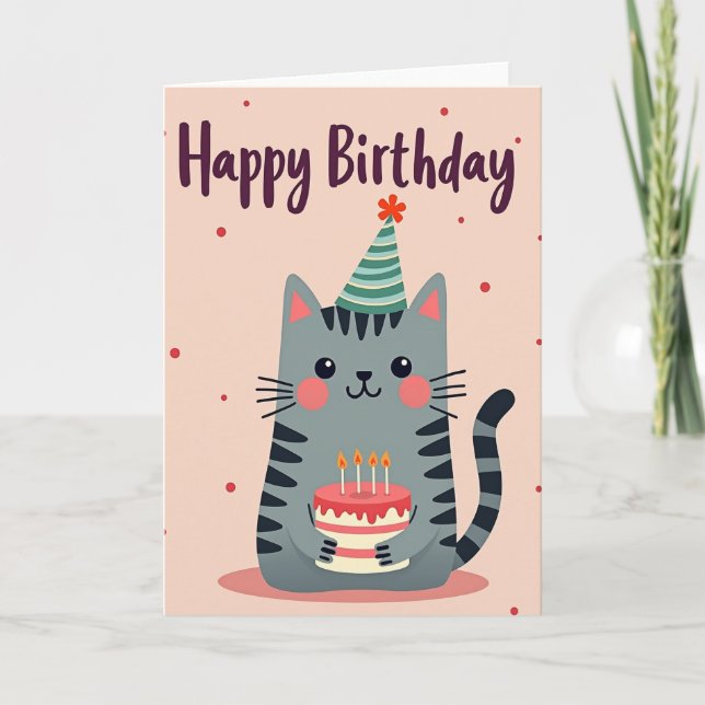 Cartão de Aniversário com Velas de Bolo (Frente)