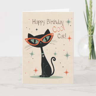 Cartão de Aniversário Cool Cat | Meio-Século Diver