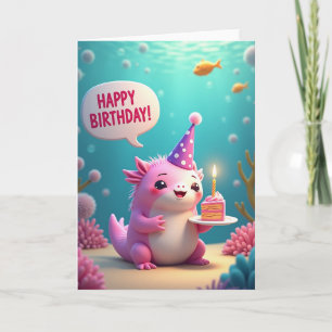 Cartão de Aniversário Cor-de-Rosa Subaquático